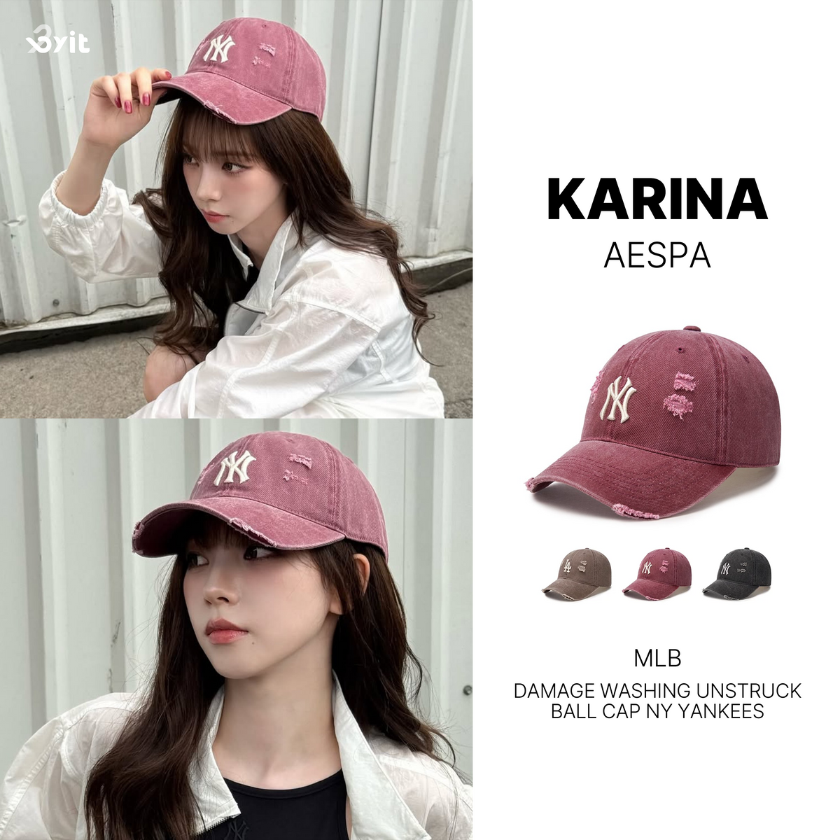 MLB - Distressed Wash Unstructured Ball Cap (KARINA Wear)