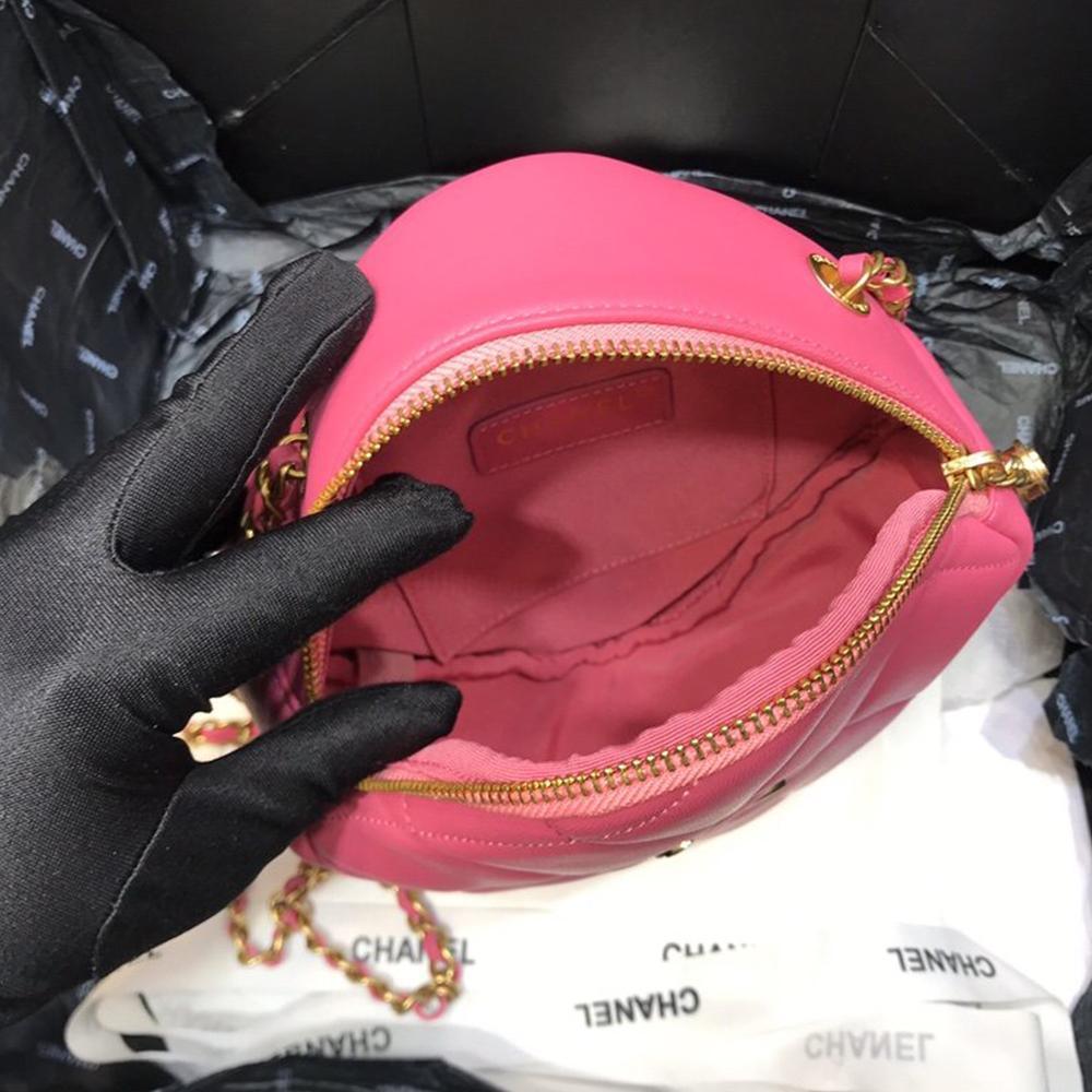 Chanel lambskin diamond cut Pink bag