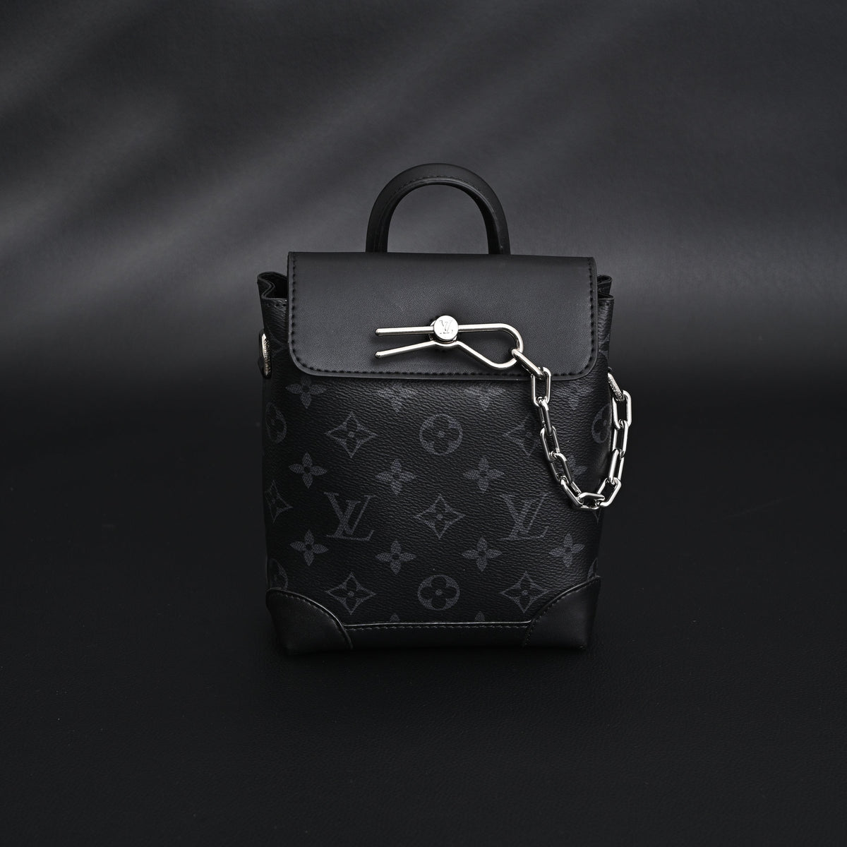 Louis Vuitton Soft Trunk Messenger – Monogram Eclipse Canvas with Silver Chain